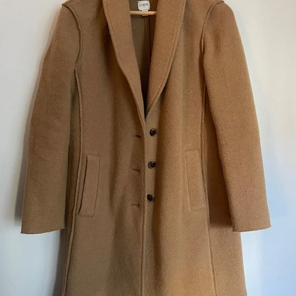 J. Crew Factory Camel Boiled Wool Topcoat - Picture 2 of 7